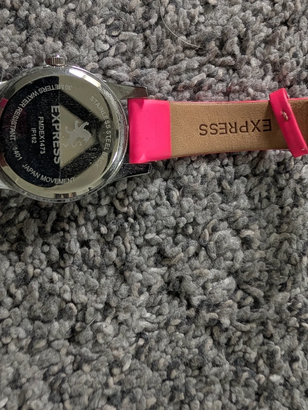 Used Condition Express Hot Pink Strap Watch with Pink Accents